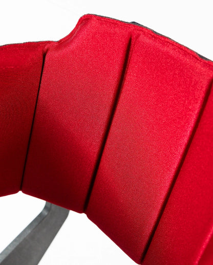 Close-up of a red fabric on a white background