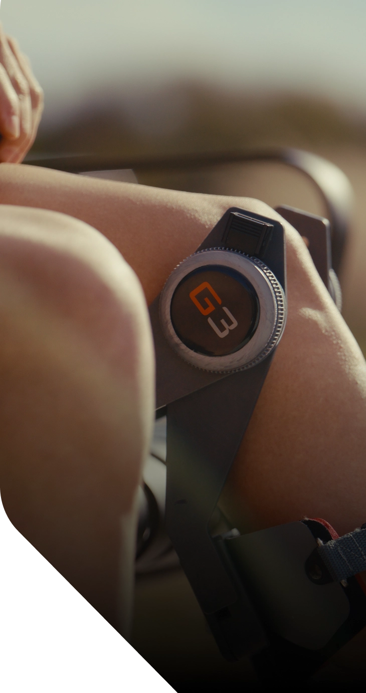 Close-up of a person using a G3 device
