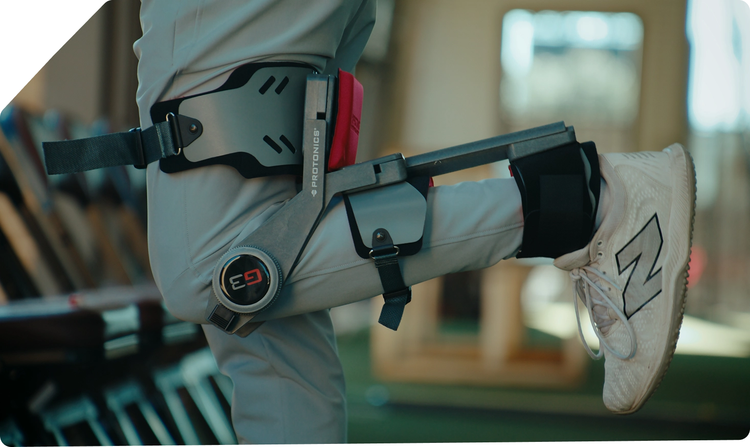 Close-up of a person wearing a model G3
